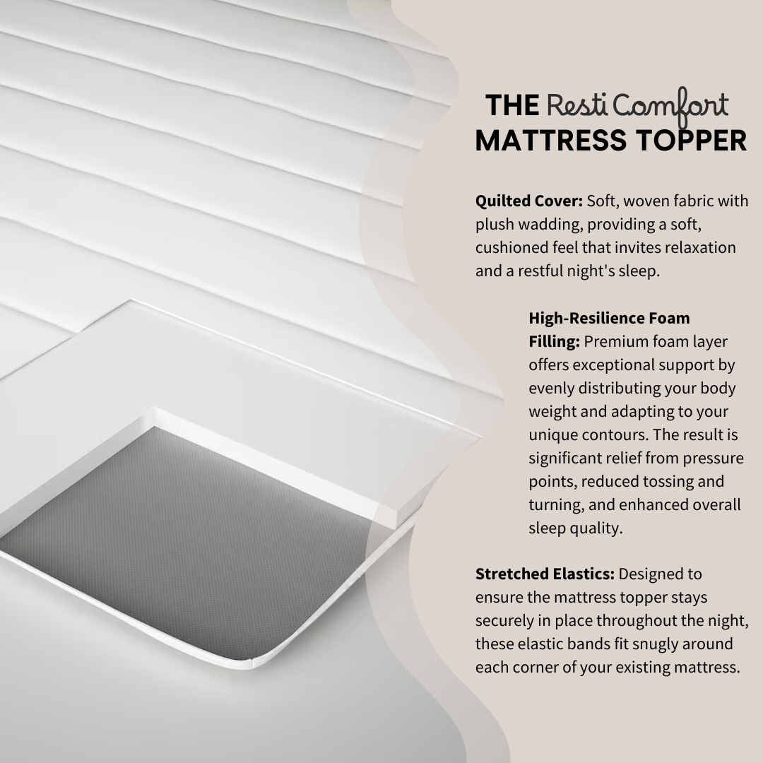 Resti Comfort Foam Mattress Topper - Ultimate Comfort and Pressure Relief