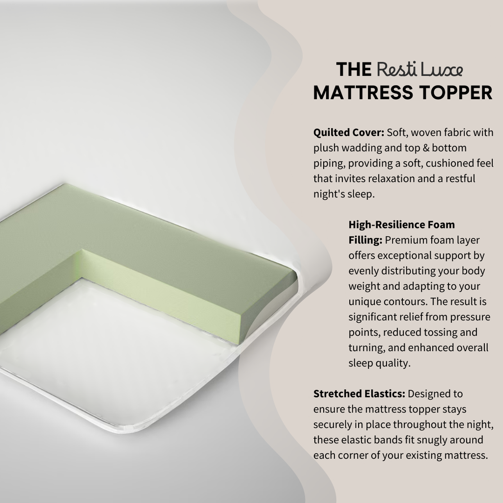 Resti Luxe Foam Mattress Topper: Enhanced Comfort with Premium Foam