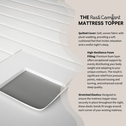 Resti Comfort Foam Mattress Topper - Ultimate Comfort and Pressure Relief