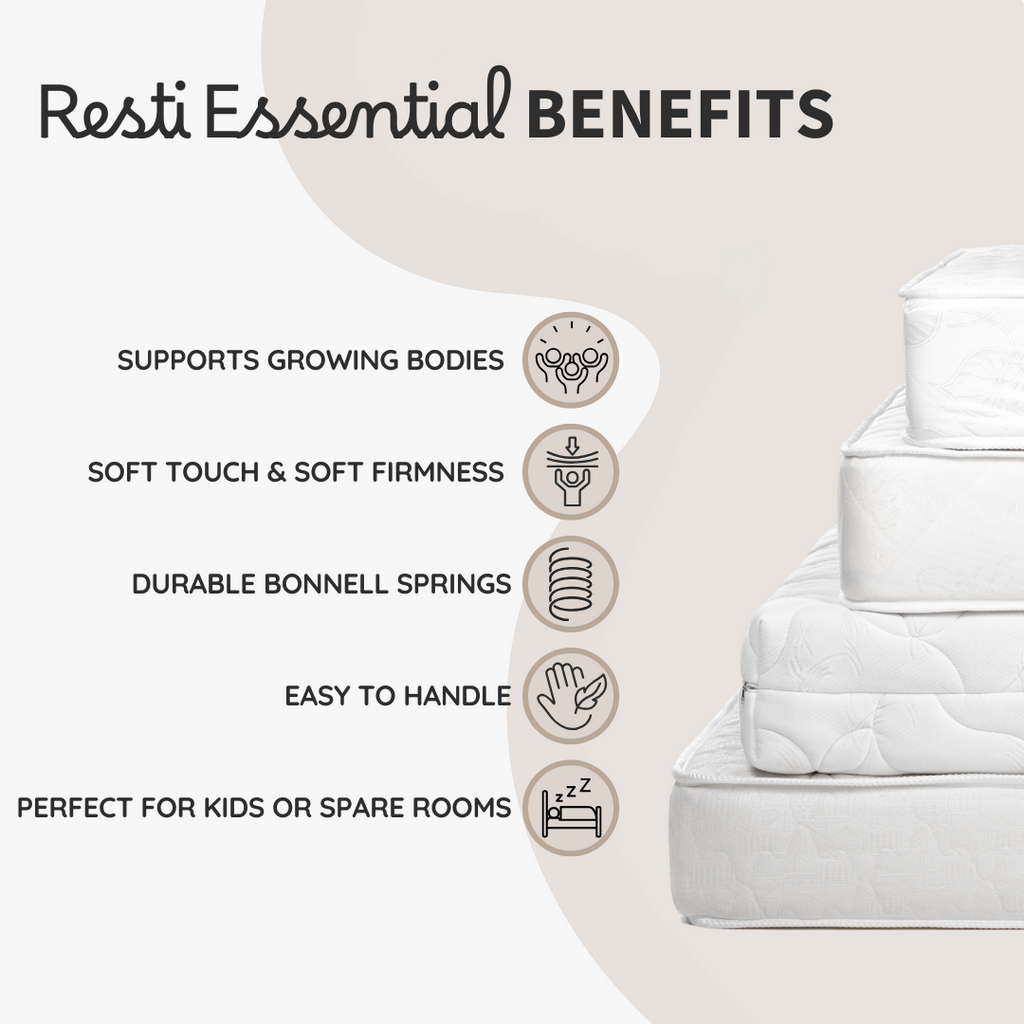 Resti Essential Children’s Mattress – Soft Comfort Bonnell Spring Mattress for Kids