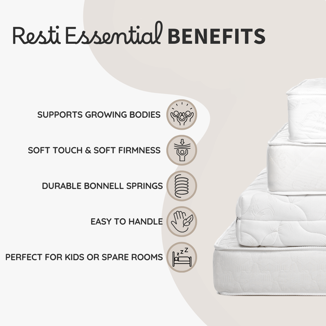 Resti Essential Children’s Mattress – Soft Comfort Bonnell Spring Mattress for Kids