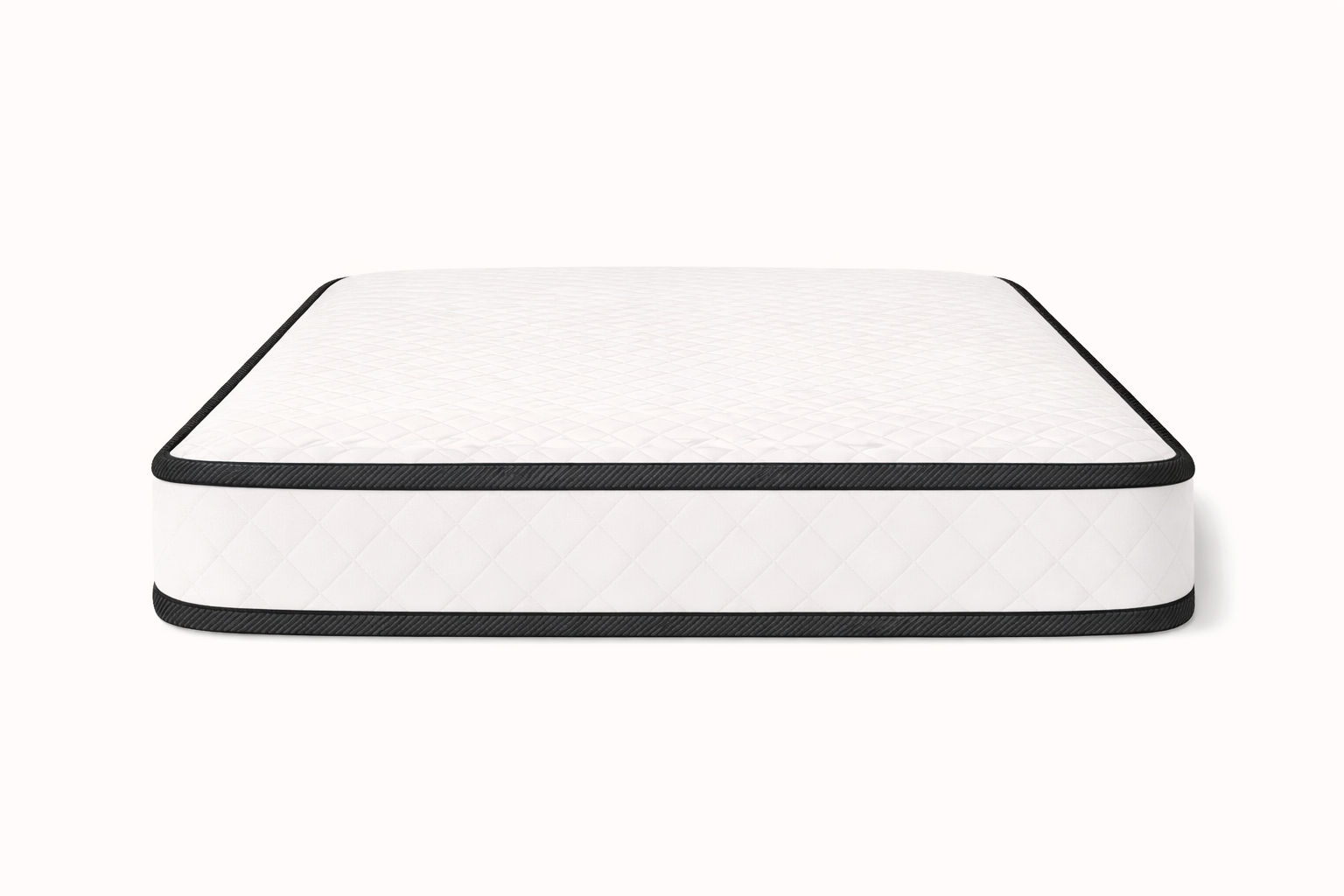 Black Tape Diamond Mattress 20cm Deep Bonnell Open Coil Spring Mattress, Foam Free Plush Comfort, Breathable Cooltouch Cover